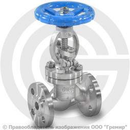 Клапан запорный нержавеющий фланцевый Ду-15 Ру-40 (Т<250°С) 15нж22нж Китай