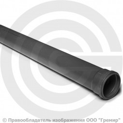 Труба НПВХ (ПВХ) канализационная серая Дн 50х3,2 безнапорная L=2м в/к Хемкор