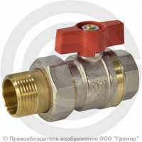 Кран латунный Ду-15 (1/2") Ру-40 ВР-"Американка" полнопроходной бабочка Ридан BVR-FR Кран латунный Ду-15 (1/2") Ру-40 ВР-"Американка" полнопроходной бабочка Ридан BVR-FR