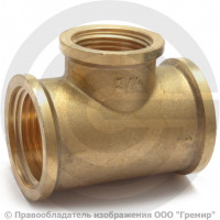 Тройник латунный переходной ВР (ВН) Ду 25-15-25 (1"-1/2"-1") VALFEX
