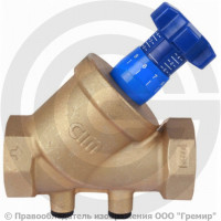 Клапан балансировочный ручной латунный муфтовый Ду-25 Ру-25 ВР (ВН) Kvs=8.92м3/ч с наклонным штоком BL.220 MVI Клапан балансировочный ручной латунный муфтовый Ду-25 Ру-25 ВР (ВН) Kvs=8.92м3/ч с наклонным штоком BL.220 MVI