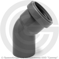 Отвод PP-H серый Дн 50 45гр б/нап в/к Ostendorf HT HTB Отвод PP-H серый Дн 50 45гр б/нап в/к Ostendorf HT HTB