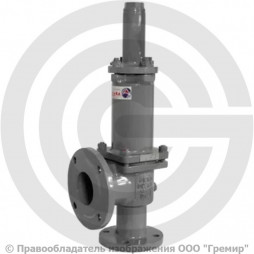 Клапан предохранительный пружинный стальной фланцевый Ду-100 Рср=2.5бар Рн=2.5…4.5бар (Т<450°С) без ручного подрыва 17с7нж Арма-Пром