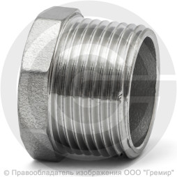 Заглушка нержавеющая AISI 304 6-ти гранная НР (НАР) Ду-32 (1 1/4")