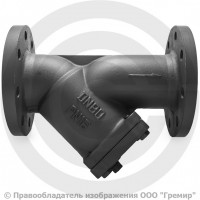 Фильтр сетчатый Y-образный чугунный фланцевый Ду-400 Ру-16 (Т<200°С) со сливной пробкой Ридан ФСФ