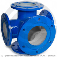 Крест с пожарной подставкой фланцевый ППКФ Ду 250-100 ВЧШГ с ЦПП цинк+AL ГОСТ ISO 2531-2012