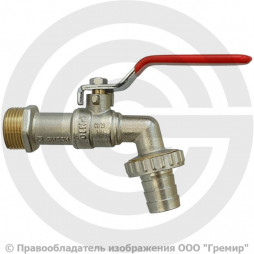 Кран латунный спускной Ду-20 (3/4") Ру-10 НР (НАР) под шланг Ридан BVR-CR