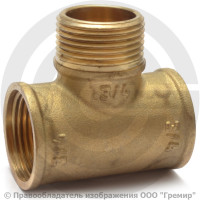 Тройник латунный переходной ВР-НР-ВР (ВН-НАР-ВН) Ду 20-15-20 (3/4"-1/2"-3/4") VALFEX