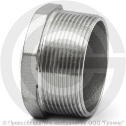 Заглушка нержавеющая AISI 304 6-ти гранная НР (НАР) Ду-65 (2 1/2")