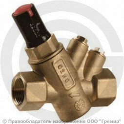 Клапан балансировочный автоматический латунный муфтовый Ду-40 Ру-25 ВР (ВН) Kvs=16.1м3/ч без ниппелей R206A Giacomini