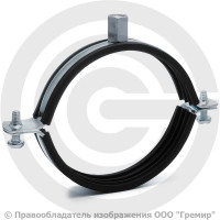 Хомут крепежный оцинкованный с резиновой прокладкой Ду-100 (Дн 107-112) (4") М8/М10 б/к Strongman Хомут крепежный оцинкованный с резиновой прокладкой Ду-100 (Дн 107-112) (4") М8/М10 б/к Strongman