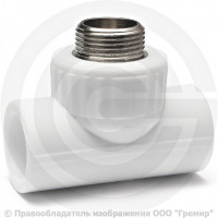 Тройник PP-R комбинированный белый НР (НАР) Дн 20-1/2" Pro Aqua