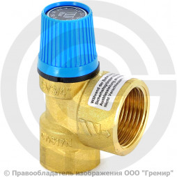 Клапан предохранительный пружинный латунный Ду 15-20 (G1/2"-G3/4") ВР (ВН) Рср=8бар (Т<110°С) SVW8 Watts