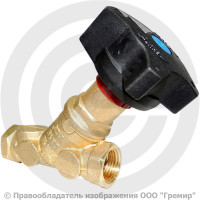 Клапан балансировочный ручной латунный муфтовый Ду-15 Ру-16 ВР (ВН) Kvs=2.97м3/ч без ниппелей STAD.BY-3 Цветлит