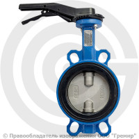 Затвор дисковый поворотный межфланцевый Ду-100 Ру-16 EPDM с нержавеющим диском Tecofi VPI4449-02EP