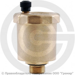 Воздухоотводчик автоматический латунный Ду-15 (1/2") Ру-10 НР (НАР) прямой О-кольцо OR 501.115