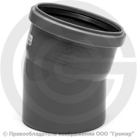 Отвод PP-H серый Дн 125 15гр б/нап в/к Ostendorf HT HTB Отвод PP-H серый Дн 125 15гр б/нап в/к Ostendorf HT HTB