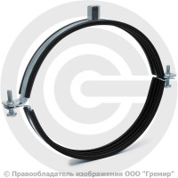 Хомут крепежный оцинкованный с резиновой прокладкой Ду-150 (Дн 159-166) (6") М8/М10 б/к Strongman Хомут крепежный оцинкованный с резиновой прокладкой Ду-150 (Дн 159-166) (6") М8/М10 б/к Strongman