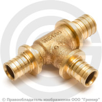 Тройник аксиальный бронзовый переходной для PE-X труб Дн 25-16-20 RAUTITAN PLATINUM RX Rehau Тройник аксиальный бронзовый переходной для PE-X труб Дн 25-16-20 RAUTITAN PLATINUM RX Rehau