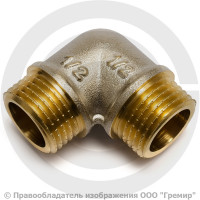 Уголок (угольник) латунный реборда НР (НАР) Ду 15 (1/2")