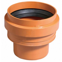 Переход НПВХ (ПВХ) коричневый Дн 110 б/нап на гладкий конец керамической трубы Ostendorf KGUS