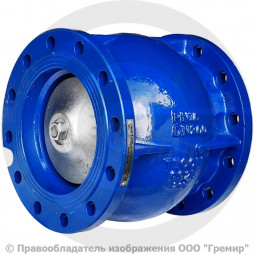 Клапан обратный осевой чугунный фланцевый Ду-100 Ру-16 (Т<80°С) диск чугун CA3241 Tecofi