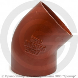 Отвод чугунный безраструбный SML Ду 50 45гр Китай