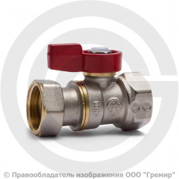 Кран латунный Ду-15 (1/2") Ру-16 ВР-Накидная гайка флажок Giacomini R251