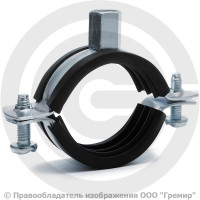 Хомут крепежный оцинкованный с резиновой прокладкой Ду-40 (Дн 47-51) (1 1/2") М8/М10 б/к Strongman Хомут крепежный оцинкованный с резиновой прокладкой Ду-40 (Дн 47-51) (1 1/2") М8/М10 б/к Strongman