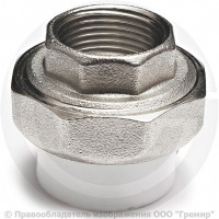 Муфта PP-R комбинированная разъемная белая ВР (ВН) Дн 20-1" VALFEX Муфта PP-R комбинированная разъемная белая ВР (ВН) Дн 20-1" VALFEX