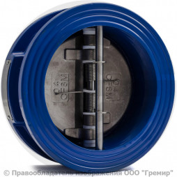 Клапан обратный двухстворчатый чугунный межфланцевый Ду-350 Ру-16 (Т<120°С) створки нерж Benarmo