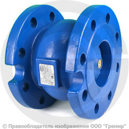 Клапан обратный осевой чугунный фланцевый Ду-125 Ру-16 (Т<100°С) диск чугун NVD 402R Ридан
