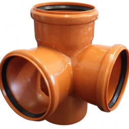 Крестовина PP-B одноплоскостная коричневая Дн 110-110-110 87гр б/нап в/к RTP (РосТурПласт)