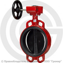 Затвор дисковый поворотный межфланцевый с редуктором Ду-350 Ру-10 EPDM с чугунным диском АДЛ Гранвэл ЗПВС-FL(W)-MDV-E